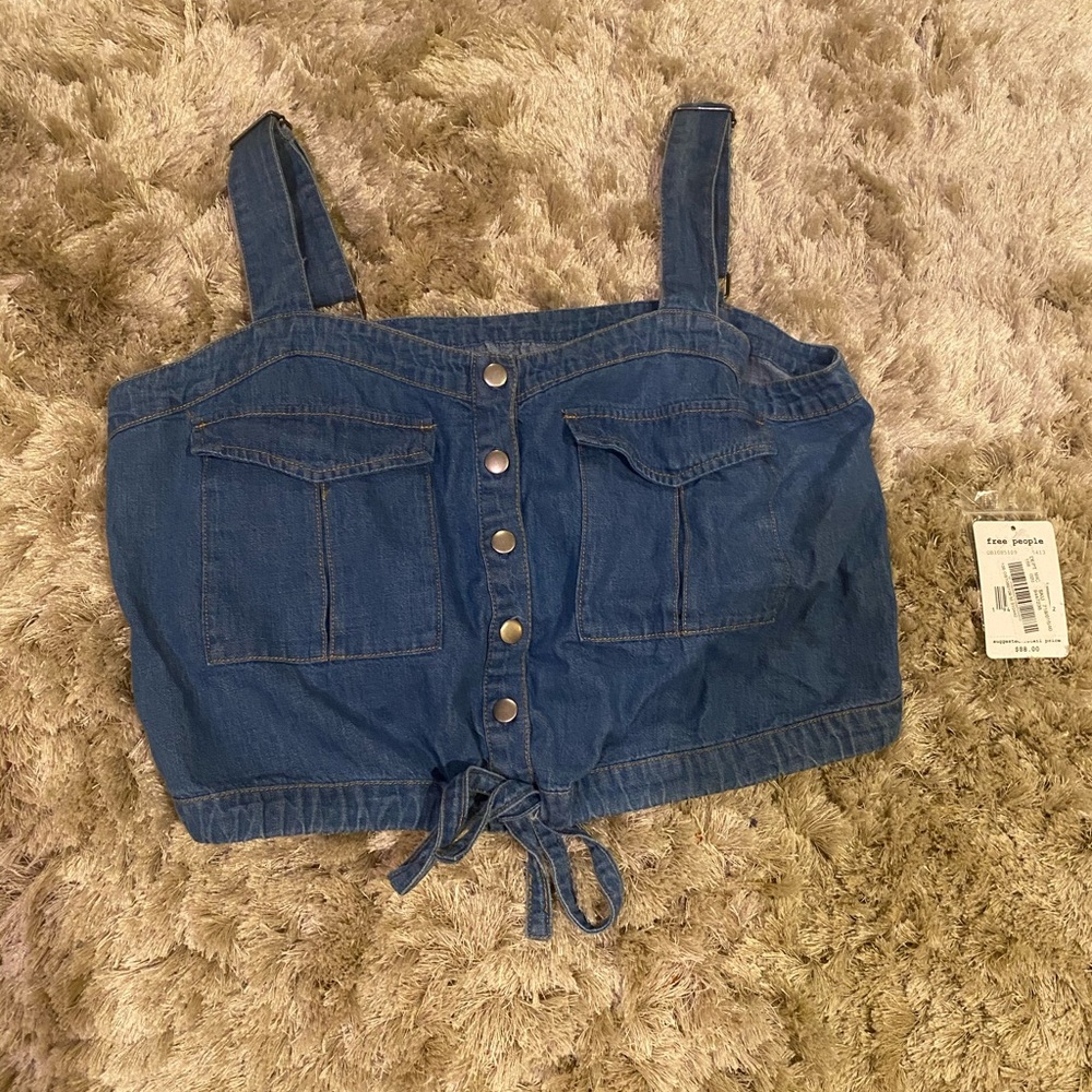 Free people Jean crop top